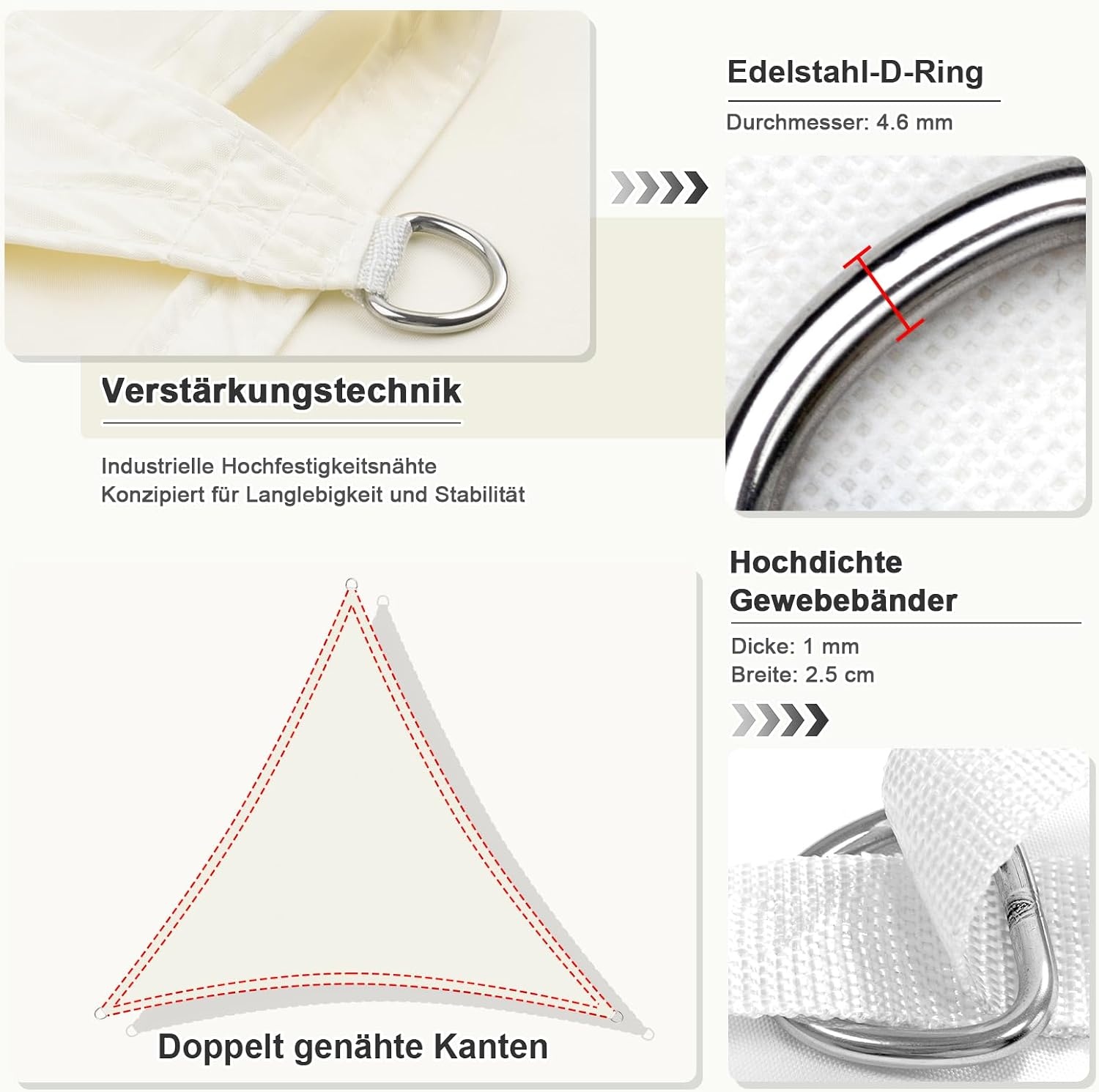 Sonnensegel Dreieckig 3x3x3m Beige - 31% Rabatt