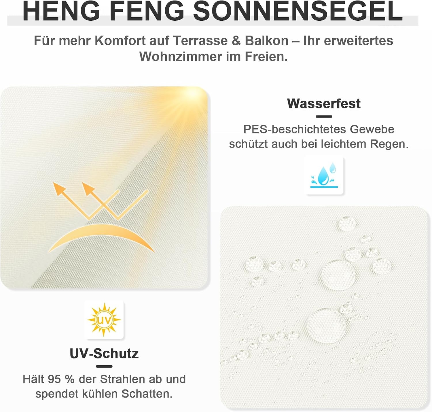 Sonnensegel Dreieckig 3x3x3m Beige - 31% Rabatt