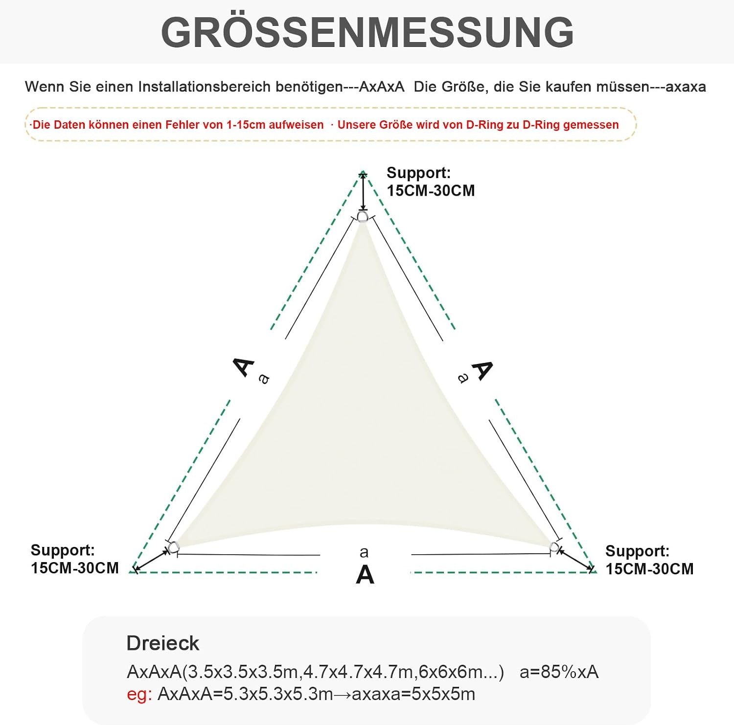 Sonnensegel Dreieckig 3x3x3m Beige - 31% Rabatt