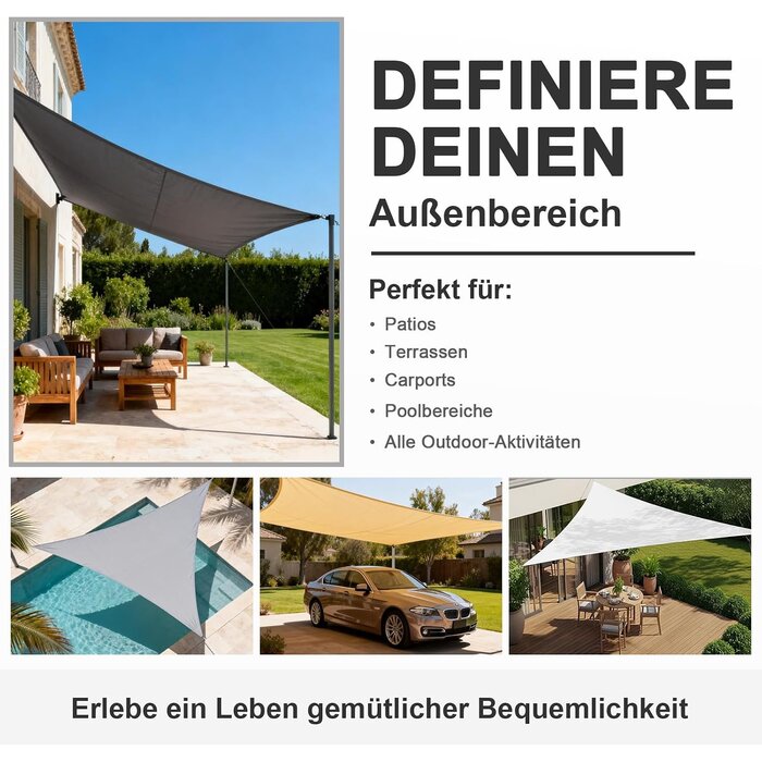 Sonnensegel Dreieckig 3x3x3m Beige - 31% Rabatt