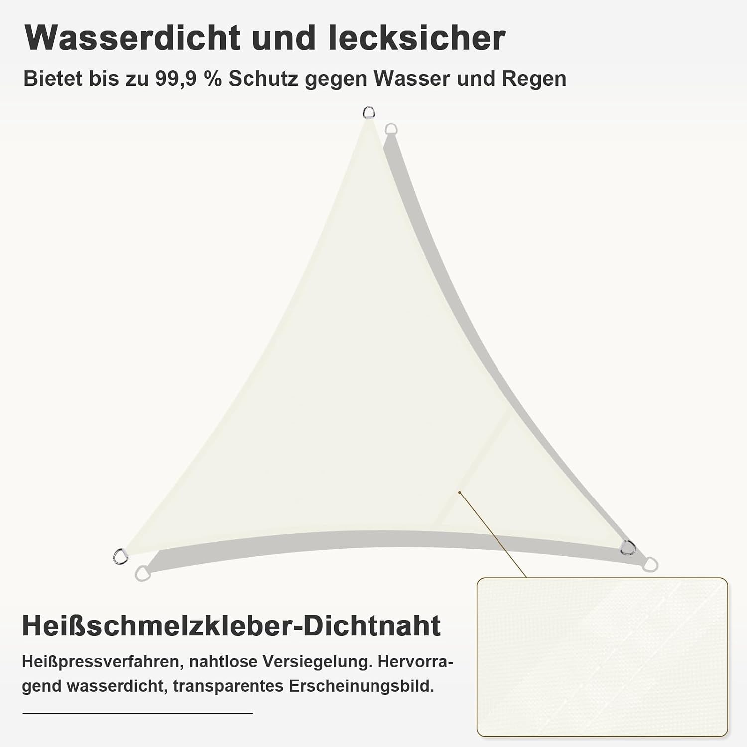 Sonnensegel Dreieckig 3x3x3m Beige - 31% Rabatt