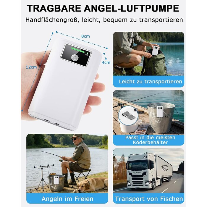 Tragbare Aquarium-Luftpumpe USB-Akku 2 Ausgänge - 31% Rabatt