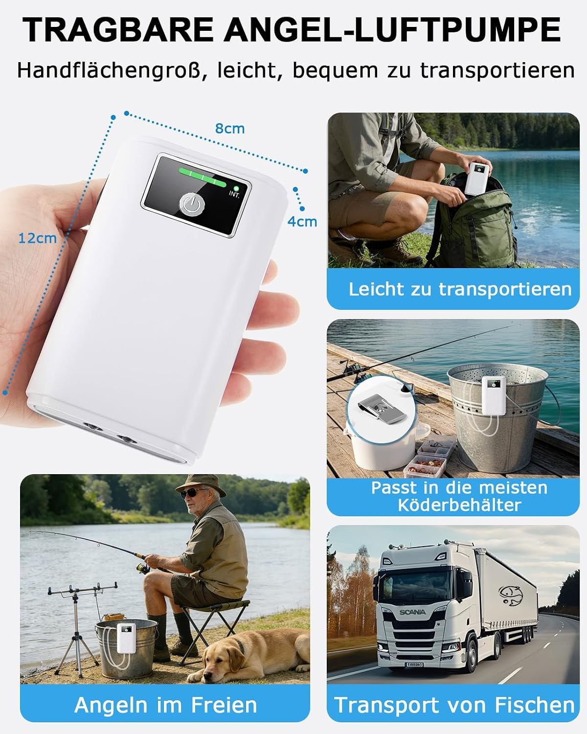 Tragbare Aquarium-Luftpumpe USB-Akku 2 Ausgänge - 31% Rabatt