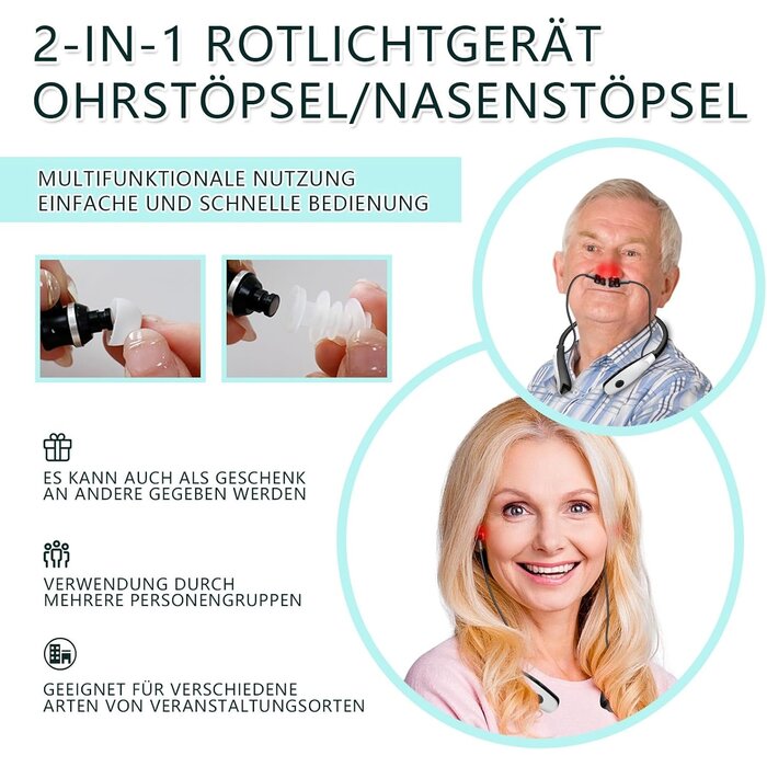2-in-1 Rotlichttherapie-Gerät für Ohren & Nase - Grau - 31% Rabatt