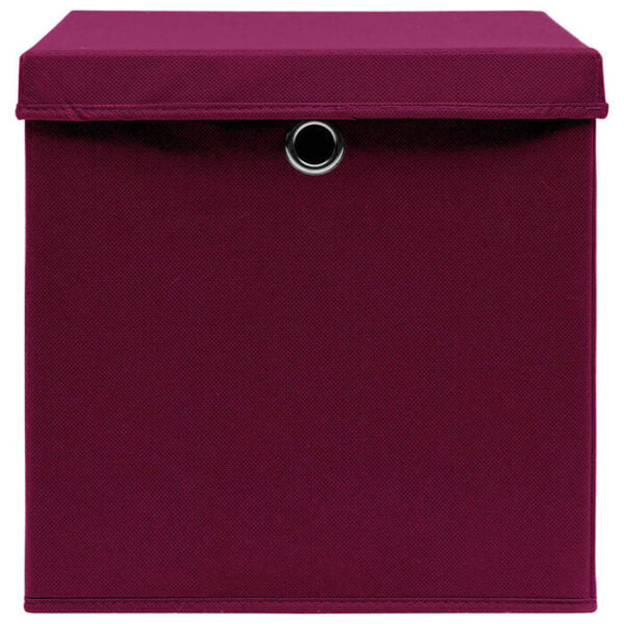 Vidaxl 10er Set Aufbewahrungsboxen 28x28x28cm Dunkelrot - 33% Rabatt