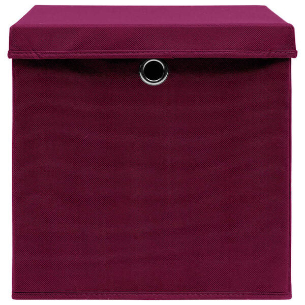 Vidaxl 10er Set Aufbewahrungsboxen 28x28x28cm Dunkelrot - 33% Rabatt
