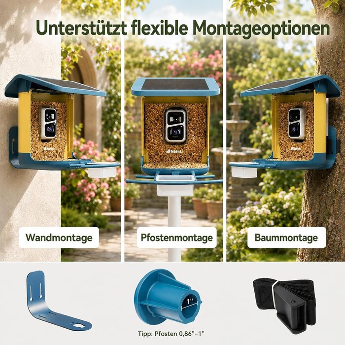 Intelligentes Vogel-Futterhaus mit 2K-Kamera & KI, Grün - 34% Rabatt