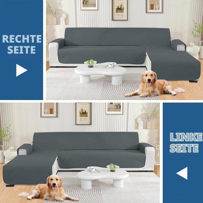 Wasserdichter Ecksofa-Schonbezug L-Form, Dunkelgrau - 32% Rabatt