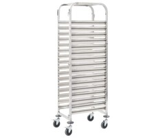 Vidaxl Profi-Küchenwagen, 16 Etagen, Edelstahl, 38 x 55 x 163 cm - 35% Rabatt