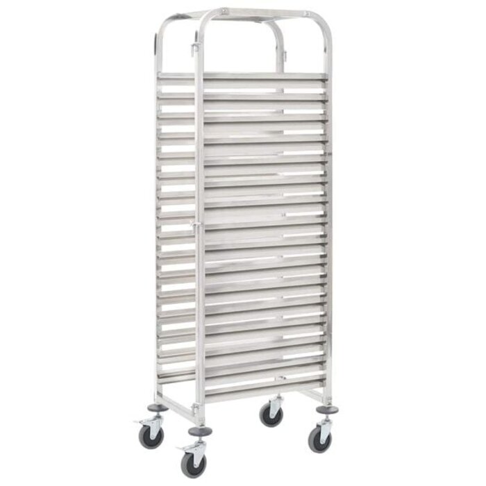 Vidaxl Profi-Küchenwagen, 16 Etagen, Edelstahl, 38 x 55 x 163 cm - 35% Rabatt