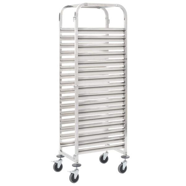 Vidaxl Profi-Küchenwagen, 16 Etagen, Edelstahl, 38 x 55 x 163 cm - 35% Rabatt