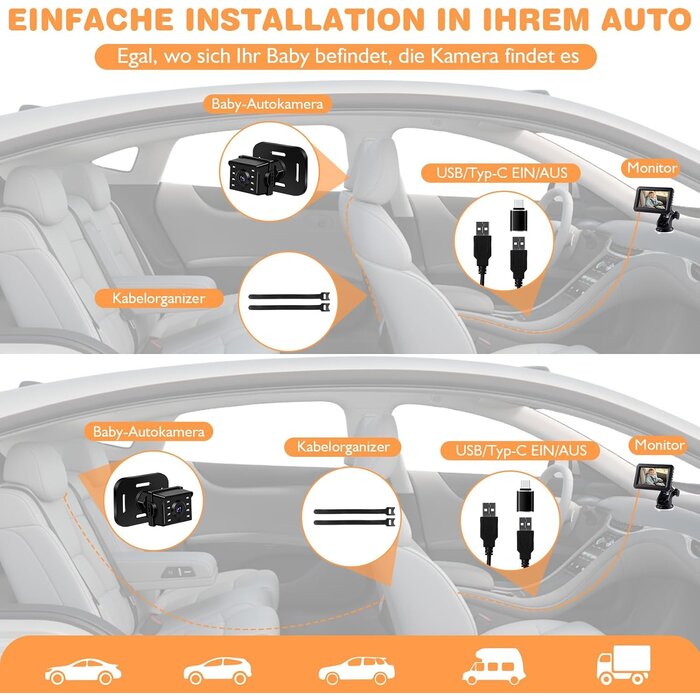 Baby-Autospiegel mit 1080P Kamera - 32% Rabatt