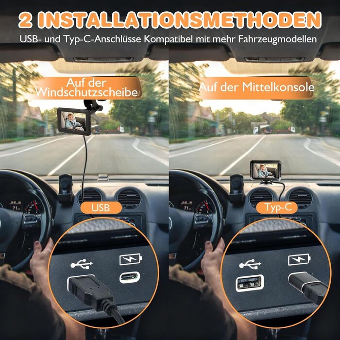 HD Baby-Autospiegel mit Kamera - 32% Rabatt - 1080P Nachtsicht