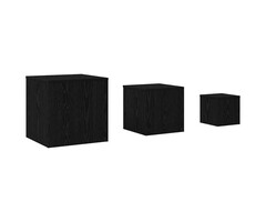 Vidaxl 3-tlg. Beistelltisch-Set Schwarz-Eiche, 45x45x45 cm - 44% Rabatt