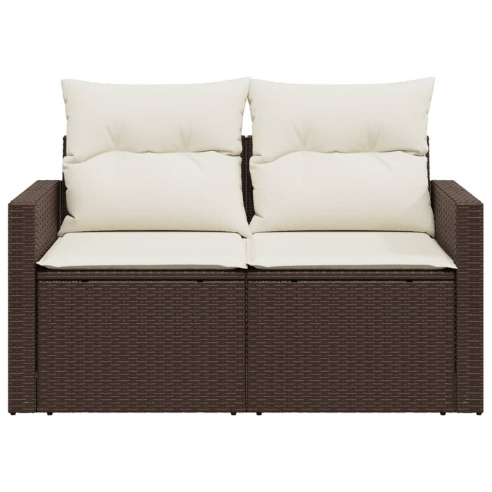 Polyrattan 2-Sitzer Gartenbank mit Tisch - 35% Rabatt