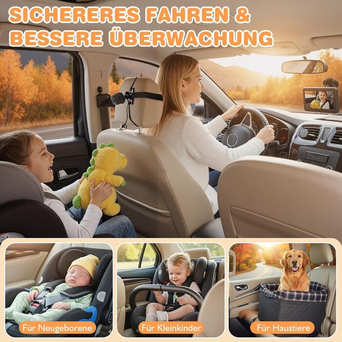 Baby-Autospiegel mit 1080P HD-Kamera - 32% Rabatt