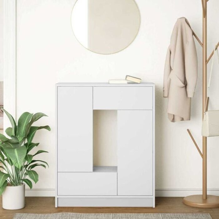 Weißes Sideboard mit 2 Türen & 2 Schubladen - 34% Rabatt