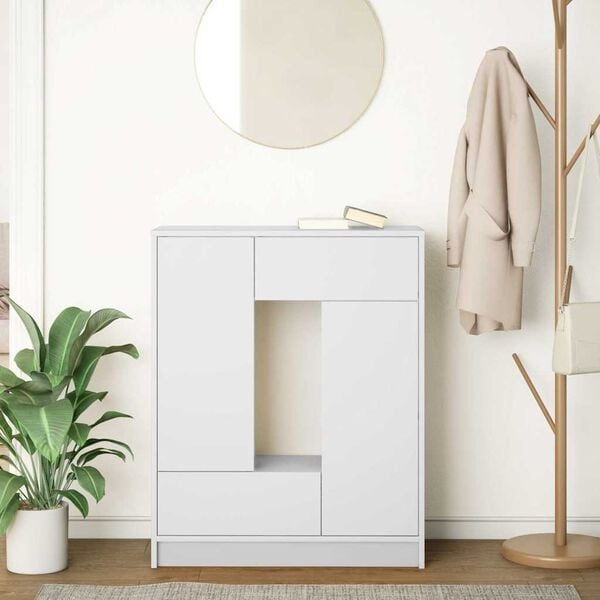 Weißes Sideboard mit 2 Türen & 2 Schubladen - 34% Rabatt