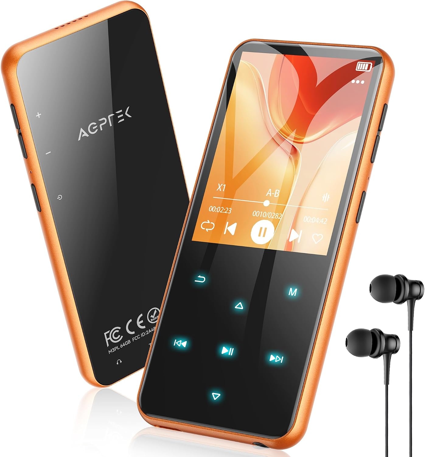 MP3-Player 64GB mit Bluetooth 5.3 Rosa Metall - 33% Rabatt