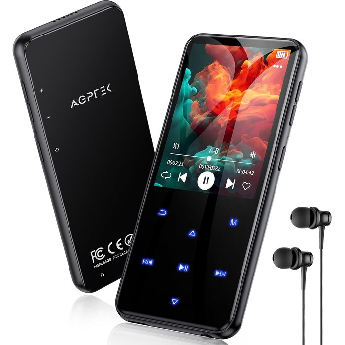 MP3-Player 64GB mit Bluetooth 5.3 Rosa Metall - 33% Rabatt