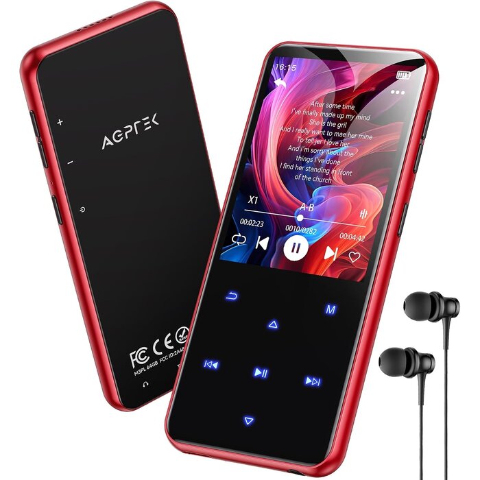 MP3-Player 64GB mit Bluetooth 5.3 Rosa Metall - 33% Rabatt