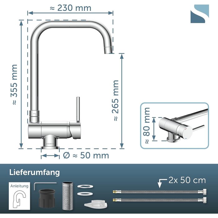 Vorfenster-Küchenarmatur, 360° schwenkbar, verchromt - 34% Rabatt