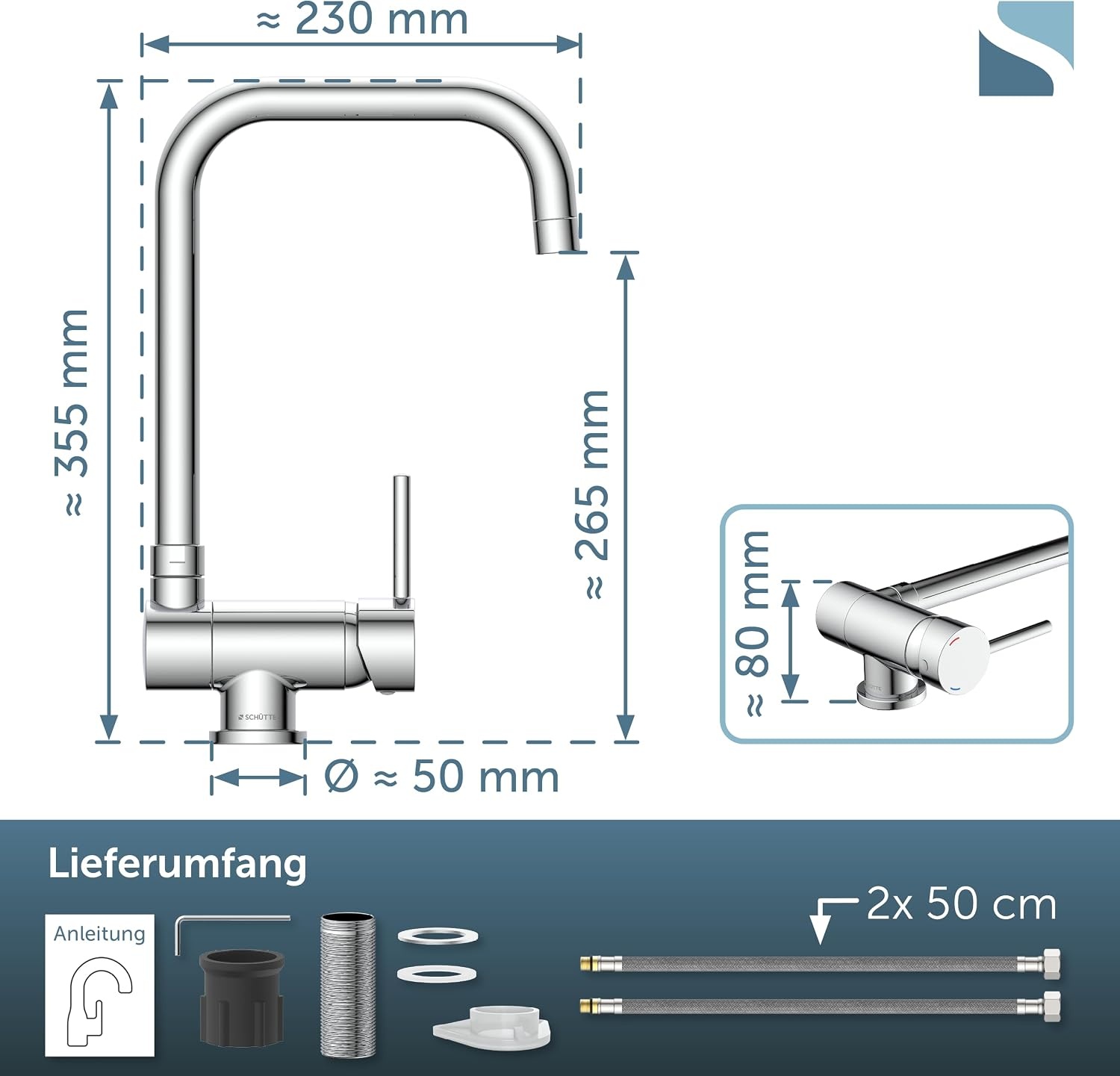 Vorfenster-Küchenarmatur, 360° schwenkbar, verchromt - 34% Rabatt