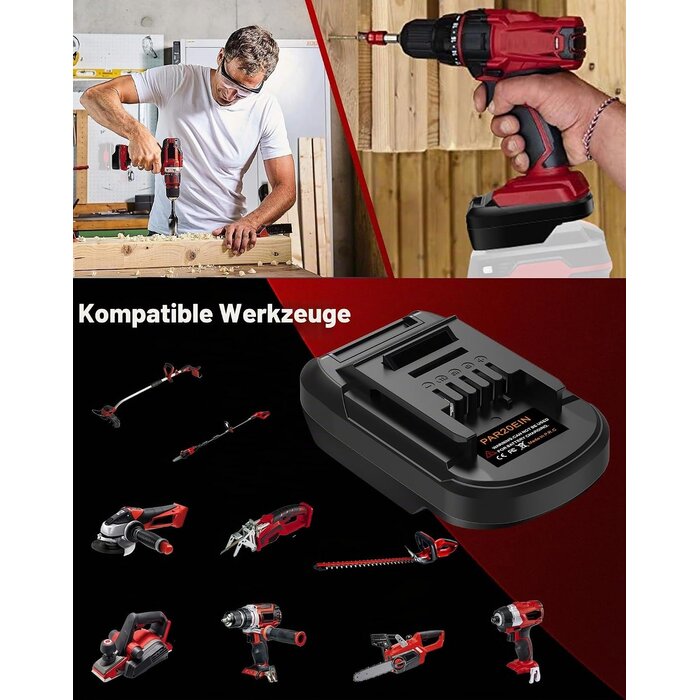 Akku-Adapter für Parkside 20V auf Einhell 18V - 29% Rabatt