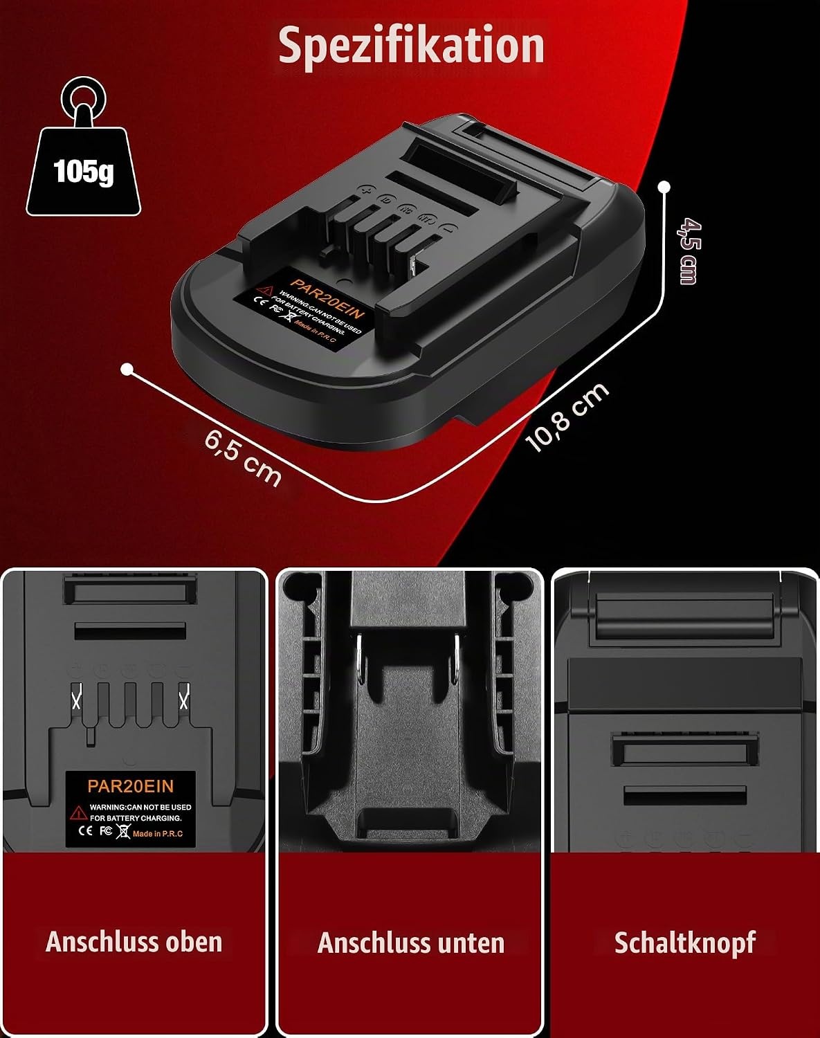 Akku-Adapter für Parkside 20V auf Einhell 18V - 29% Rabatt