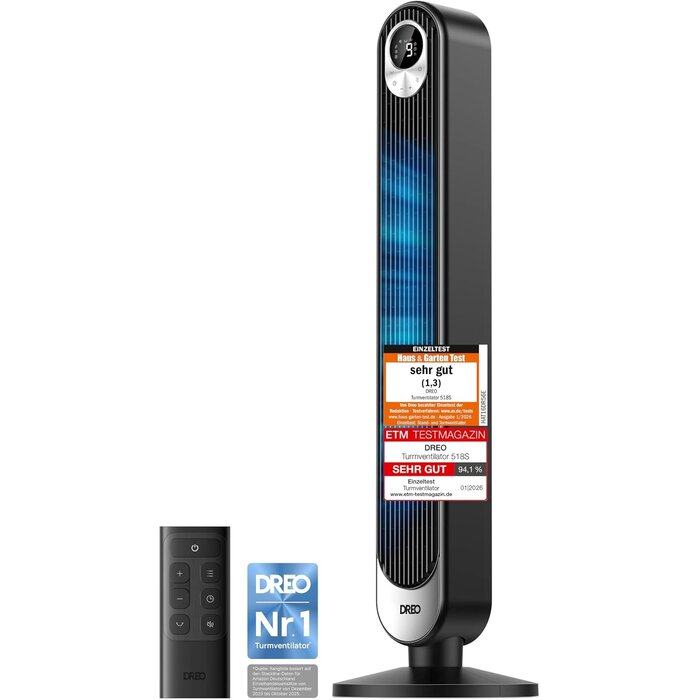 42 Zoll Turmventilator, Schwarz - 34% Rabatt auf dieses Outlet-Produkt