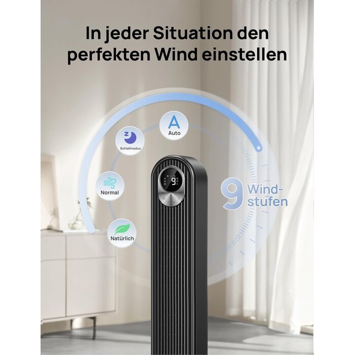 42 Zoll Turmventilator, Schwarz - 34% Rabatt auf dieses Outlet-Produkt