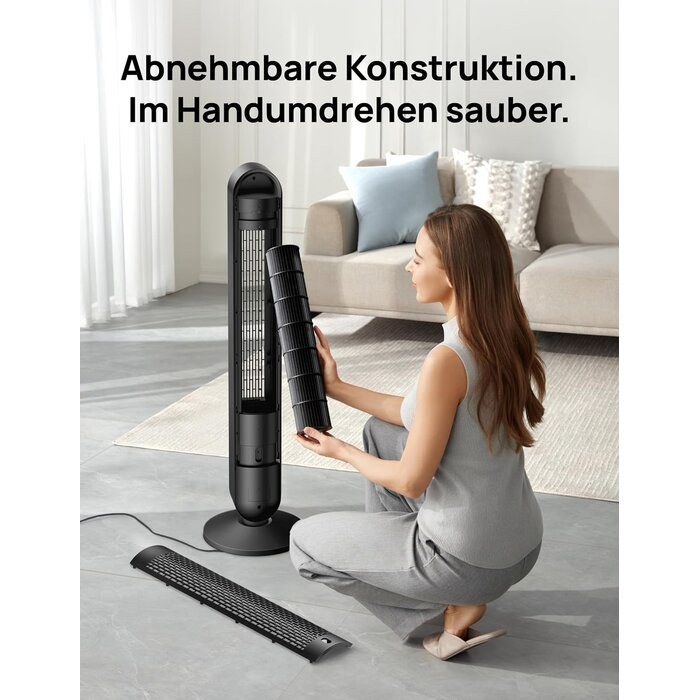 42 Zoll Turmventilator in Schwarz - 34% Rabatt - Leise & Leistungsstark