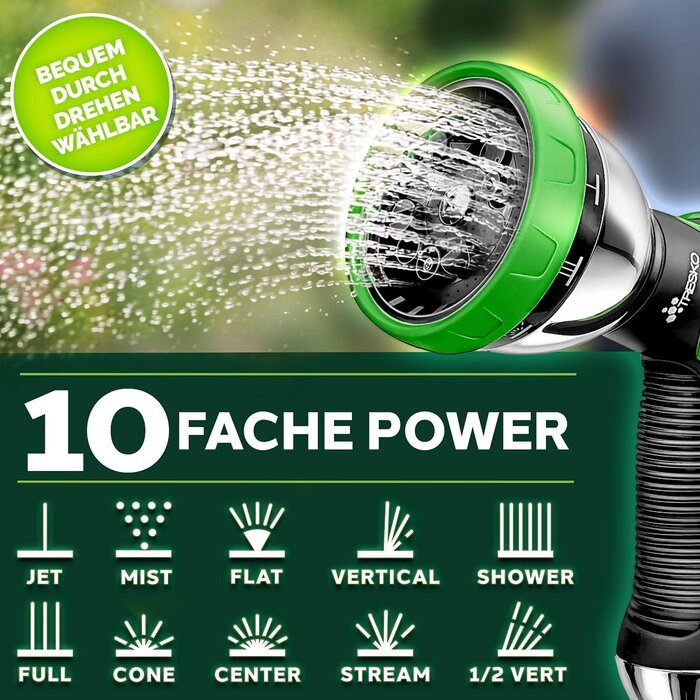 Flexibler Gartenschlauch 30m mit 10-Funktionen-Spritze - 33% Rabatt