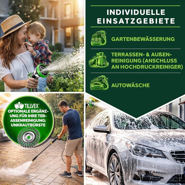 Flexibler Gartenschlauch 30m mit 10-Funktionen-Spritze - 33% Rabatt