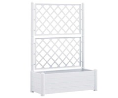 Vidaxl Pflanzkasten mit Rankgitter 100x43x142 cm Weiß - 34% Rabatt