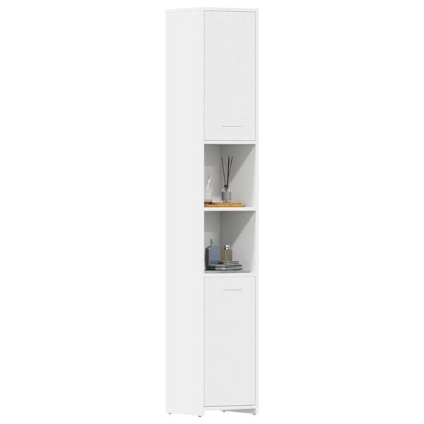 Schmaler Badezimmerschrank in Weiß, 183,5 cm hoch - 31% Rabatt