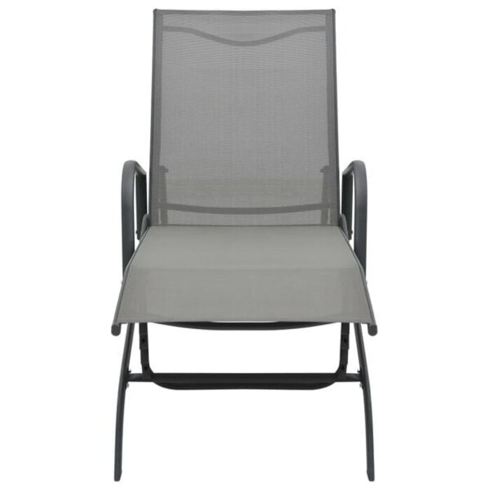 Sonnenliege Stahl/Textilene Grau - 34% Rabatt - 200 x 58 x 32 cm