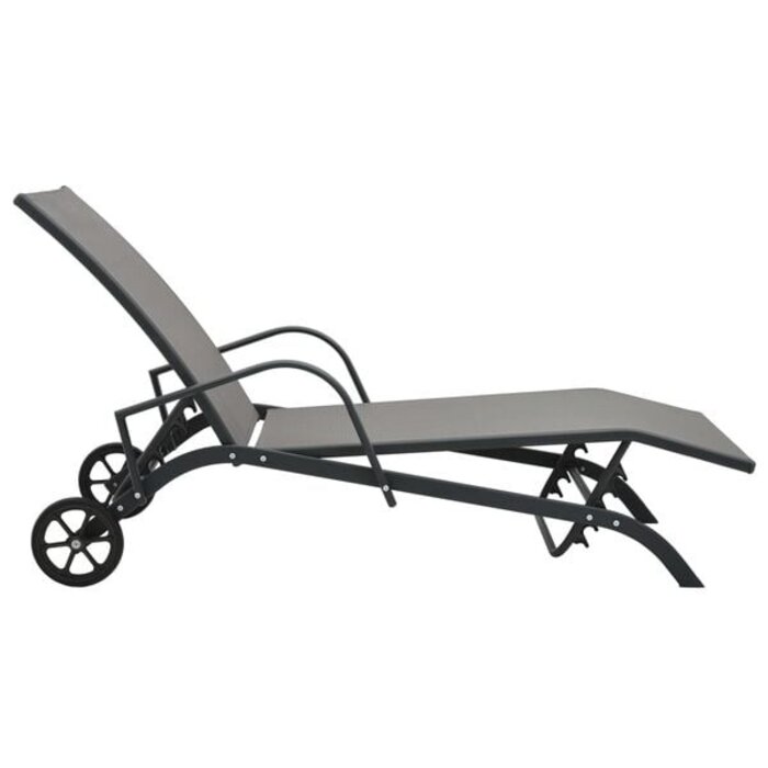 Sonnenliege Stahl/Textilene Grau - 34% Rabatt - 200 x 58 x 32 cm