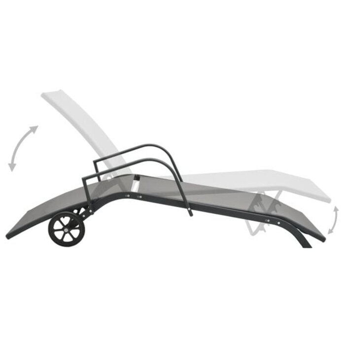 Sonnenliege Stahl/Textilene Grau - 34% Rabatt - 200 x 58 x 32 cm