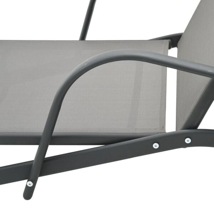 Sonnenliege Stahl/Textilene Grau - 34% Rabatt - 200 x 58 x 32 cm