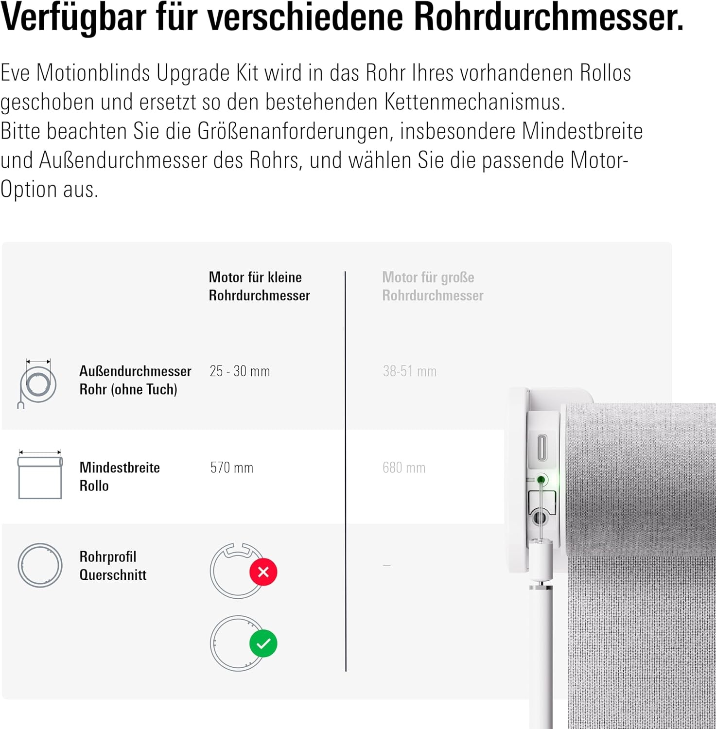 Smart Home Rollo-Motor für kleine Rohre - 34% Rabatt