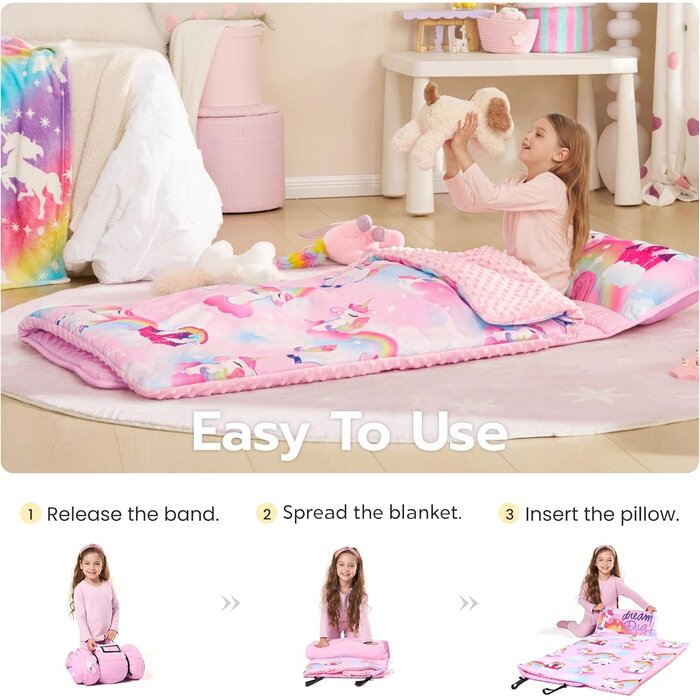 Kinderschlafmatte Einhorn, 139x51 cm, rollbar - 30% Rabatt