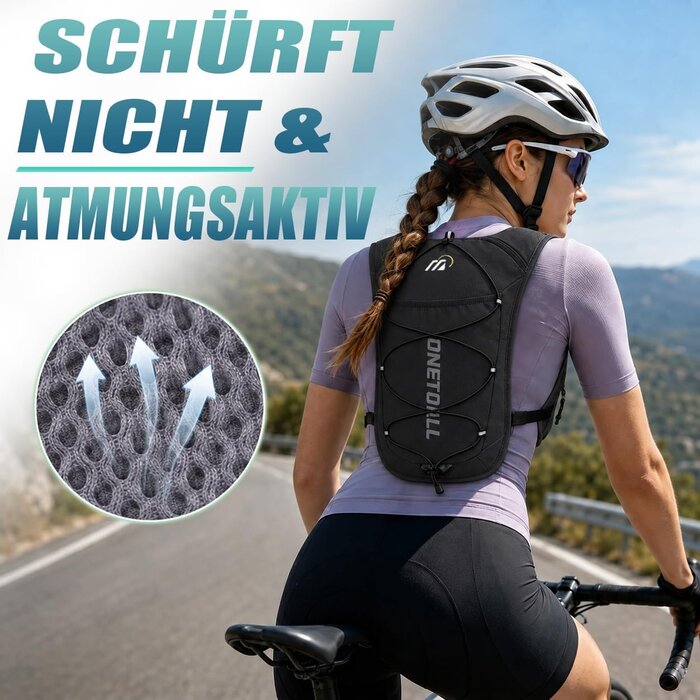 Laufweste 6L Trinkblase - Schwarz und Blau - 500ml - 31% Rabatt