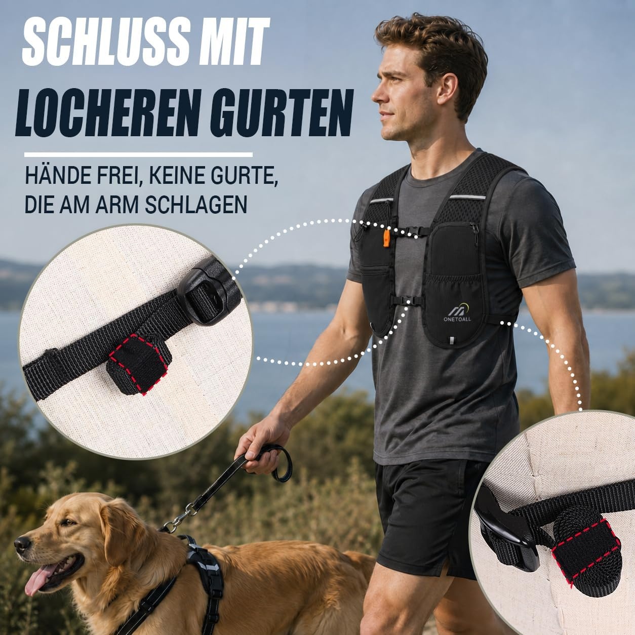 Laufweste 6L Trinkblase - Schwarz und Blau - 500ml - 31% Rabatt