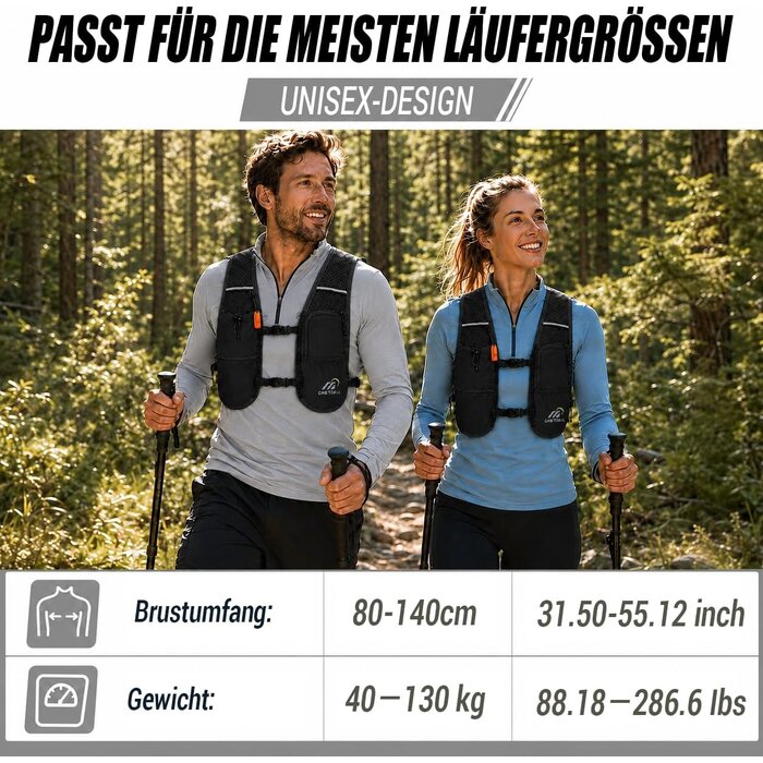 Laufweste 6L Trinkblase - Schwarz und Blau - 500ml - 31% Rabatt