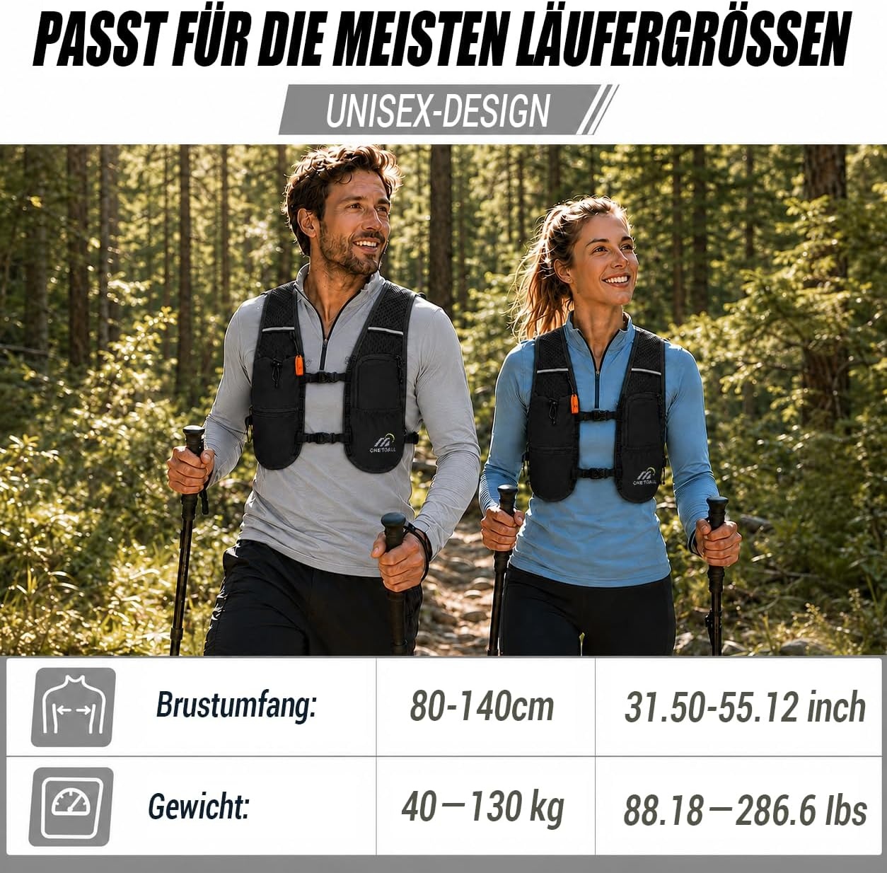 Laufweste 6L Trinkblase - Schwarz und Blau - 500ml - 31% Rabatt