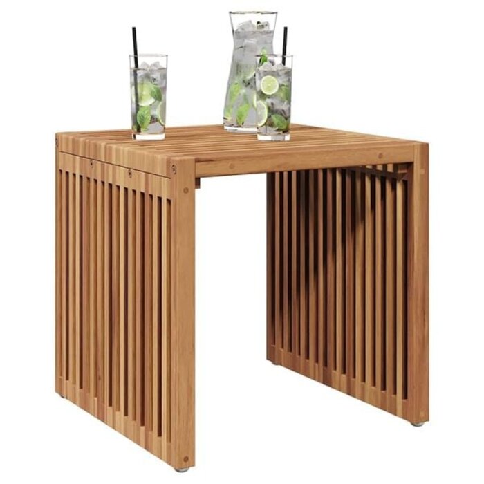 Garten-Beistelltisch aus massivem Teakholz, 45 x 45 cm - 34% Rabatt