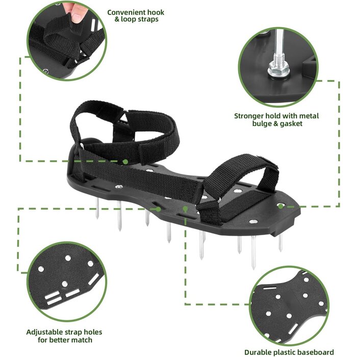 Rasenbelüfter-Schuhe mit Spikes & Schaufel - 31% Rabatt