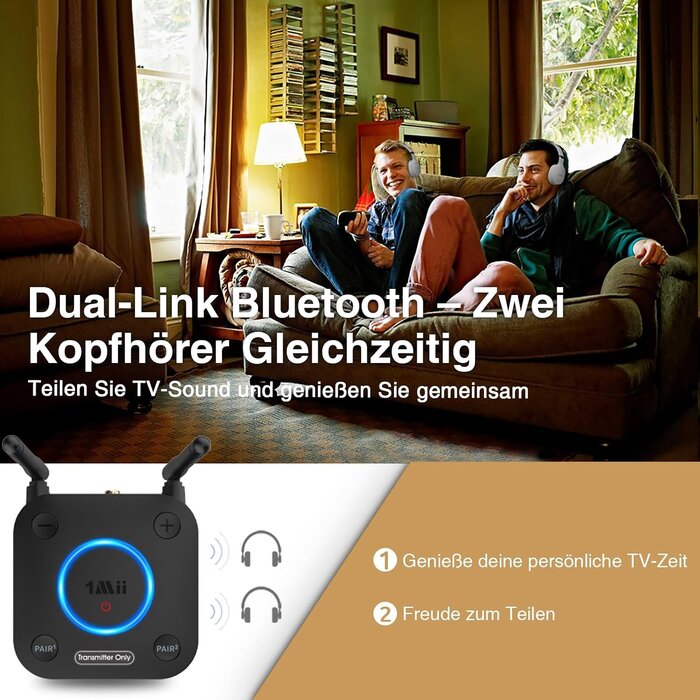 Bluetooth 5.3 TV-Sender aptX HD/LL - Dual Link - 32% Rabatt