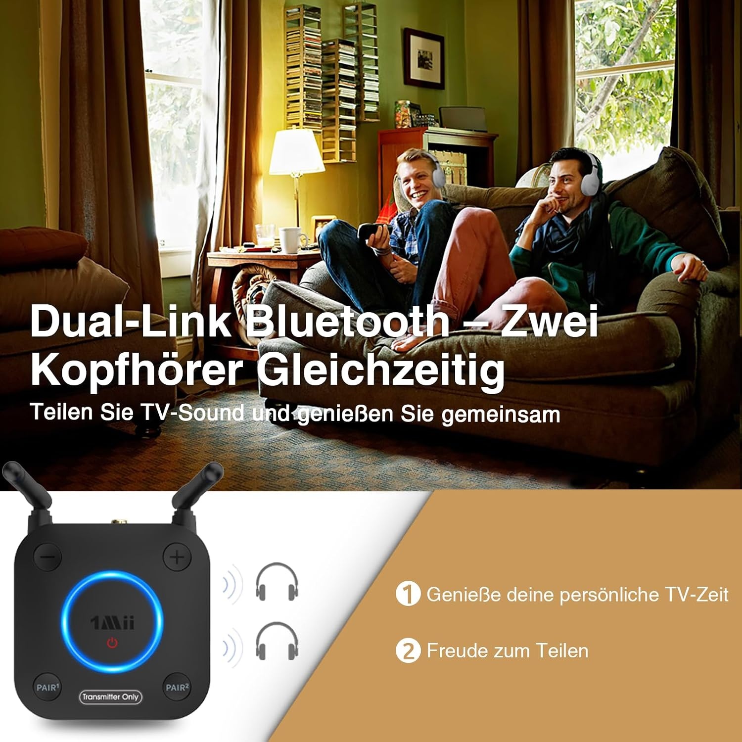 Bluetooth 5.3 TV-Sender aptX HD/LL - Dual Link - 32% Rabatt